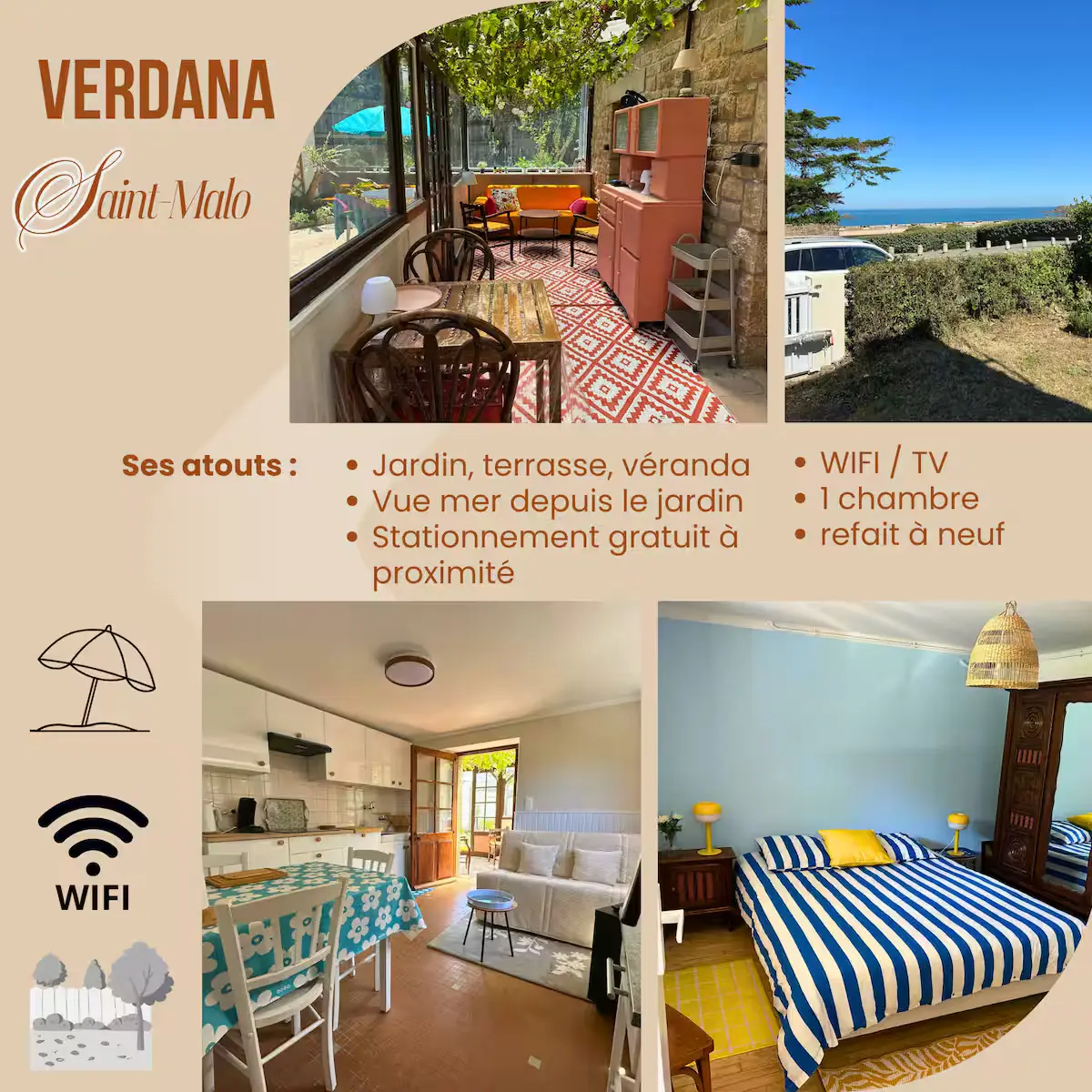 Ma Conciergerie Serenite Conciergerie Saint Malo 3 T2 Plage A 30 Secondes Jardin Veranda