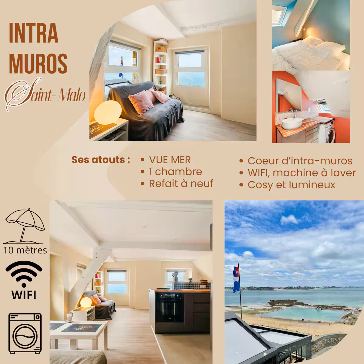 Ma Conciergerie Serenite Conciergerie Saint Malo T2 Vue Mer Coeur Intra Muros Parking